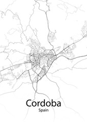 Cordoba Spain minimalist map