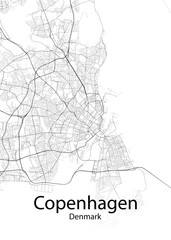 Copenhagen Denmark minimalist map