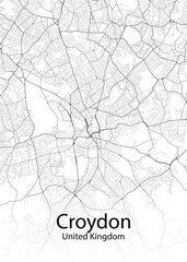 Croydon United Kingdom minimalist map