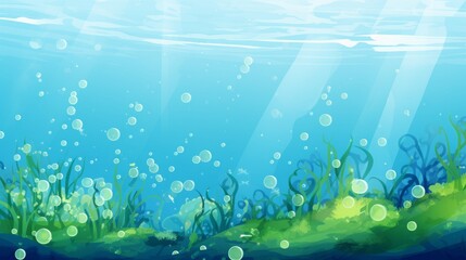 Fototapeta na wymiar underwater world of green algae.