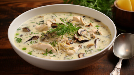Satisfying Bowl of Creamy Chicken and Wild Rice Soup