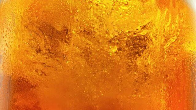 Super Slow Motion Detail Shot of Fresh Beer Impact at 1000fps.