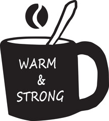 Vector cafe house doodles coffee stickers, cafeteria, line art vector, coffee cup, favorite, stickers for coffee shop, a mug with lettering, warm and strong
 