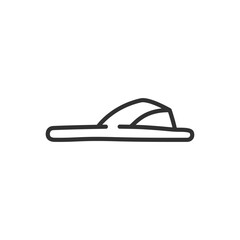Flip-flops, linear icon. Line with editable stroke