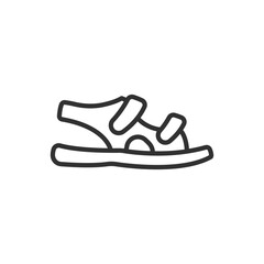 Sandals, linear icon. Line with editable stroke