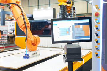 Monitor of robot manipulator wood working machine