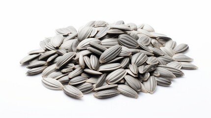 sunflower seeds on a white background.