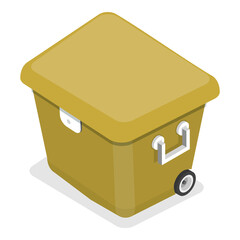 3D Isometric Flat  Set of Portable Refrigerators. Item 3