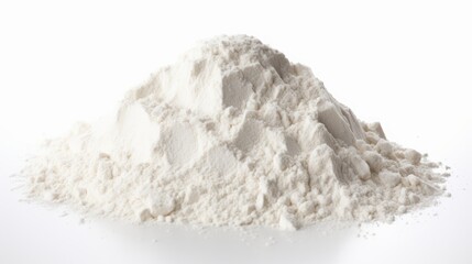 Fototapeta na wymiar mound of flour on a white background.