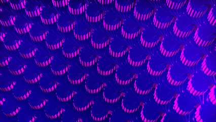 Abstract digital connection, moving gears. A group of rotating gears. Gear mechanism animated abstraction. Technology background. Network connection structure. Colorful polygonal space on a 