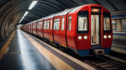 An underground train. The Pulse of the Underground Rail. Generative AI