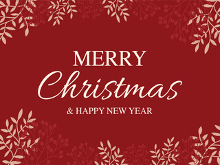 Fototapeta na wymiar Merry Christmas and happy new year with floral background