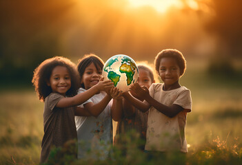 International day of peace concept.  African Child