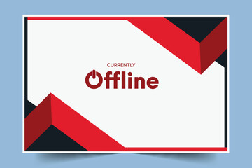 twitch offline banner background with abstract red shapes vector design illustration