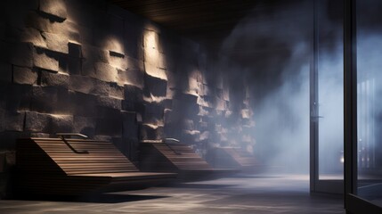 The Spa's Steam Room Offers a Perfect Setting to Detoxify and Embrace Relaxation. Generative AI - obrazy, fototapety, plakaty