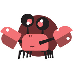 Crab vector illustration in red colors.