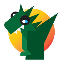 Dinosaur vector illustration in red colors. © Leonid