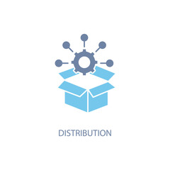 Distribution concept line icon. Simple element illustration. Distribution concept outline symbol design.