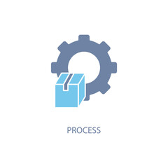 Process concept line icon. Simple element illustration. Process concept outline symbol design.