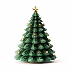 christmas tree isolated on white background. Generative AI	
