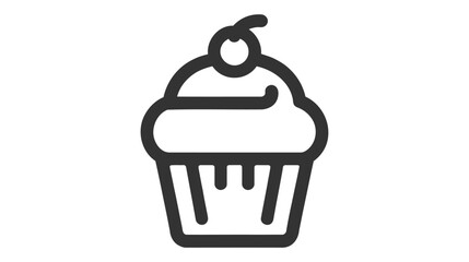 Cupcake icon line style isolated on white background. Vector illustration