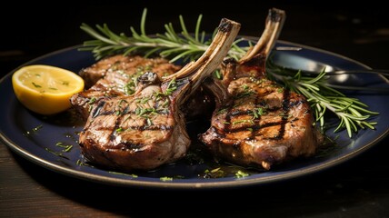 Succulent Grilled Lamb Chops with Rosemary Infusion