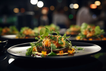 A gourmet food festival featuring Australian cuisine and international flavors. Concept of culinary...