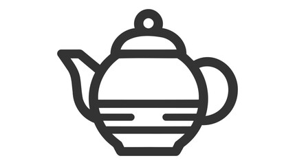 Teapot line icon. Hot drinks chinese tea pot symbols vector illustration