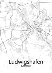 Ludwigshafen am Rhein Germany minimalist map