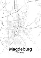 Magdeburg Germany minimalist map