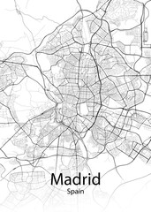Madrid Spain minimalist map - obrazy, fototapety, plakaty