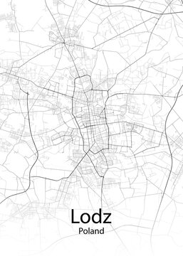 Fototapeta Lodz Poland minimalist map
