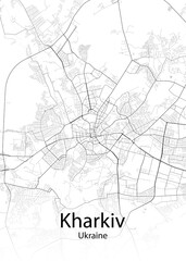 Fototapeta na wymiar Kharkiv Ukraine minimalist map