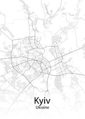Kyiv Ukraine minimalist map