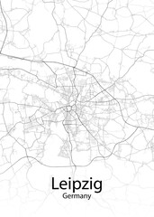 Leipzig Germany minimalist map
