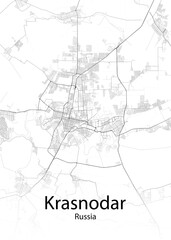 Fototapeta na wymiar Krasnodar Russia minimalist map