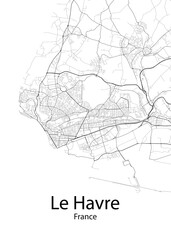 Le Havre France minimalist map