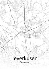 Fototapeta na wymiar Leverkusen Germany minimalist map