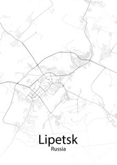 Fototapeta na wymiar Lipetsk Russia minimalist map