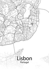 Lisbon Portugal minimalist map