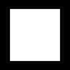 A white square on a black background with a dotted line 