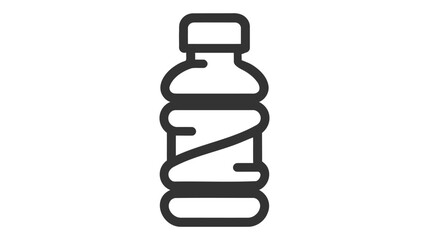 Water bottle line icon on white background