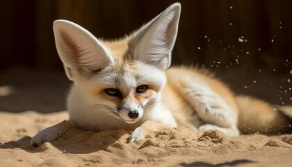 Obraz premium Cute kitten playing in the grass, looking at camera alertly generated by AI