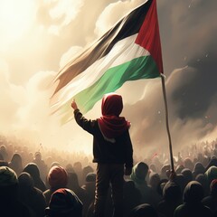 Quest for Palestine Freedom: Struggles, Aspirations, and Global Efforts Toward Achieving Justice, Sovereignty, and Peace in the Middle East. - obrazy, fototapety, plakaty