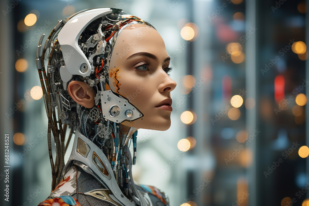 Poster a machine learning model continuously adapting and improving based on new data, exemplifying the sel