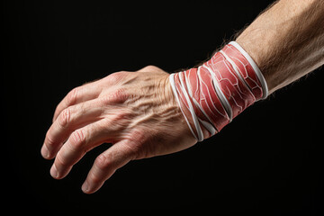 Fototapeta premium A persistent pain in the wrist and hand, associated with conditions such as carpal tunnel syndrome. Concept of wrist discomfort. Generative Ai.