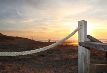 rope fence on beach
