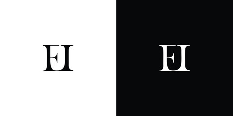 Fototapeta premium Abstract EI Letter Logo Design Template Vector in black and white color