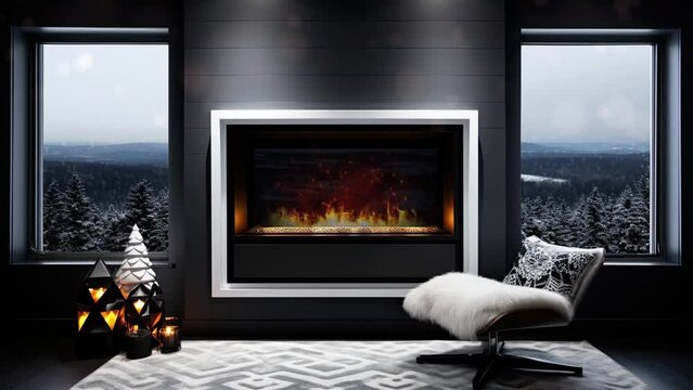 Cozy Living Room with Fireplace and Modern Interior Design