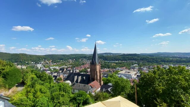 Blick über Marburg an der Lahn, Hessen, Deutschland 